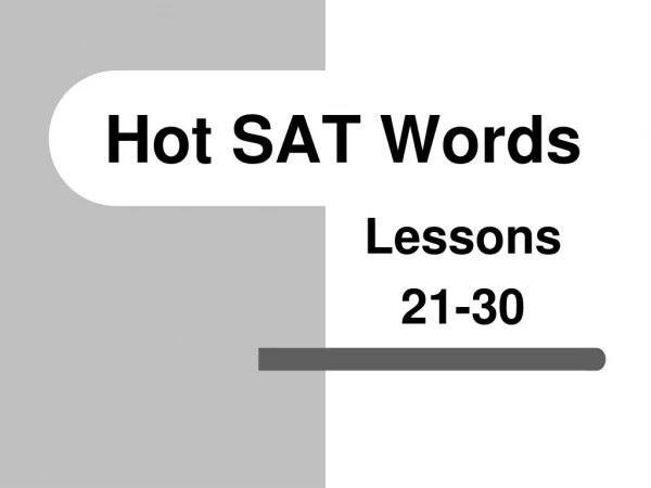 Hot SAT Words