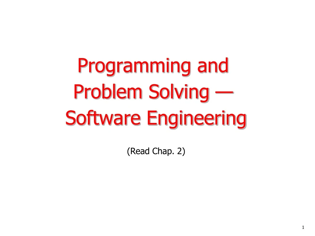 programming and problem solving software engineering