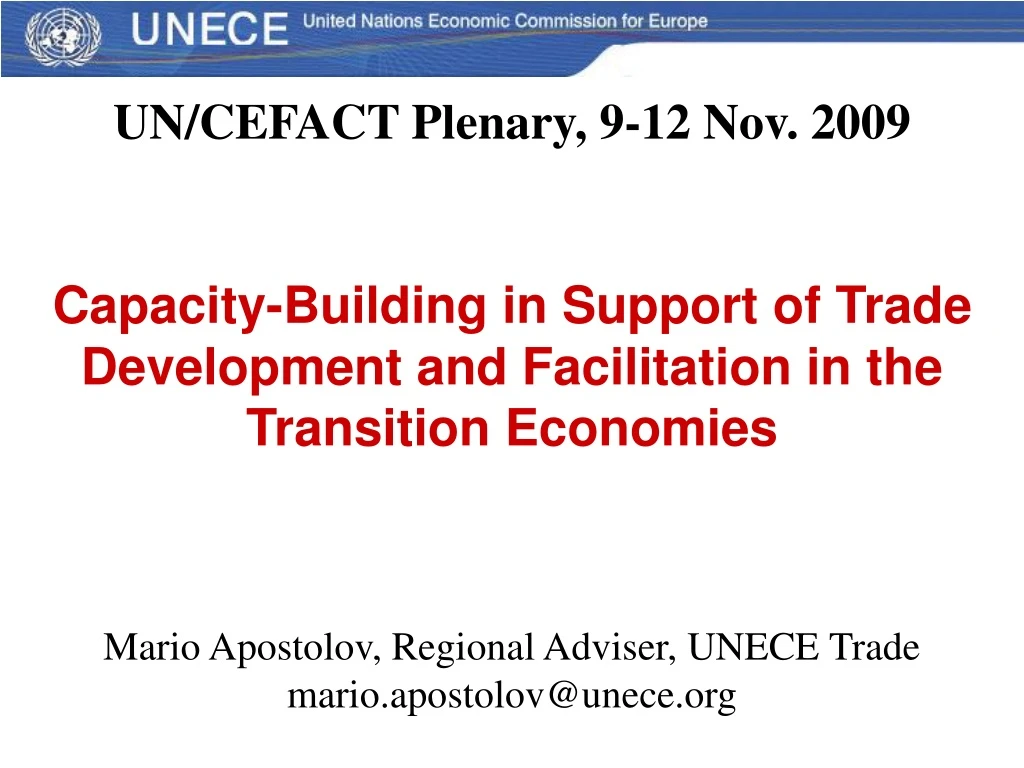 un cefact plenary 9 12 nov 2009 capacity building