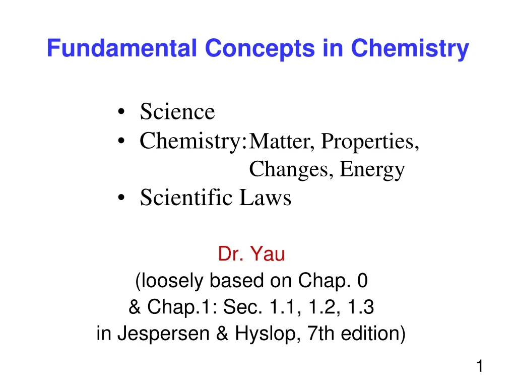 fundamental concepts in chemistry