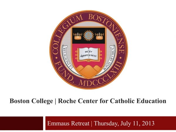 Boston College | Roche Center for Catholic Education