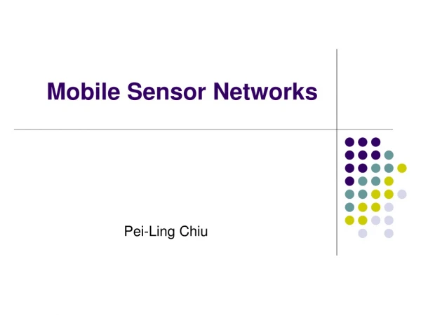 Mobile Sensor Networks
