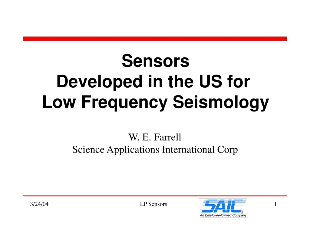 sensors developed in the us for low frequency
