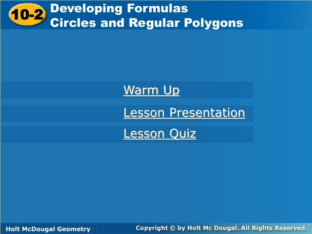 developing formulas circles and regular polygons