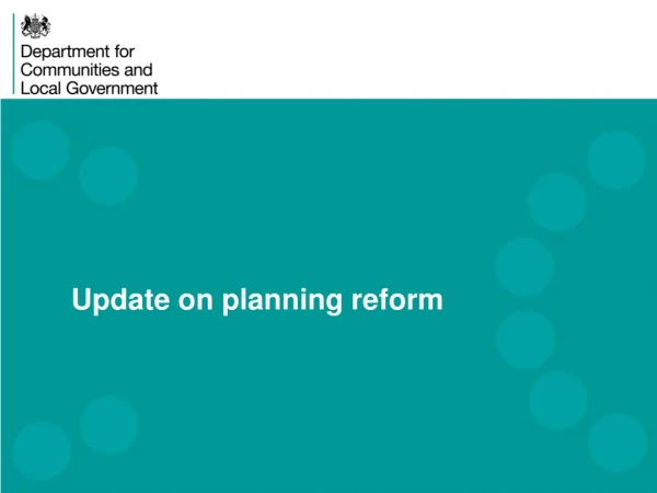 Update on planning reform