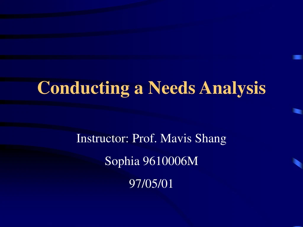 conducting a needs analysis