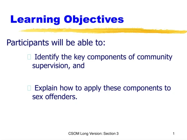 Learning Objectives