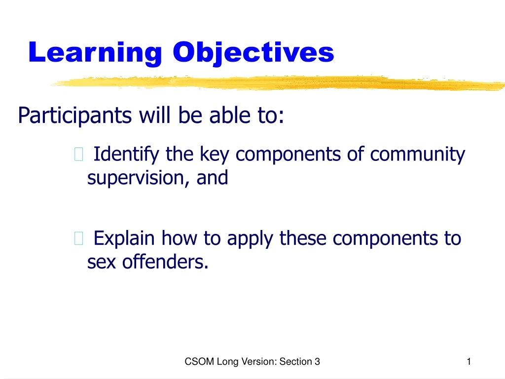 learning objectives