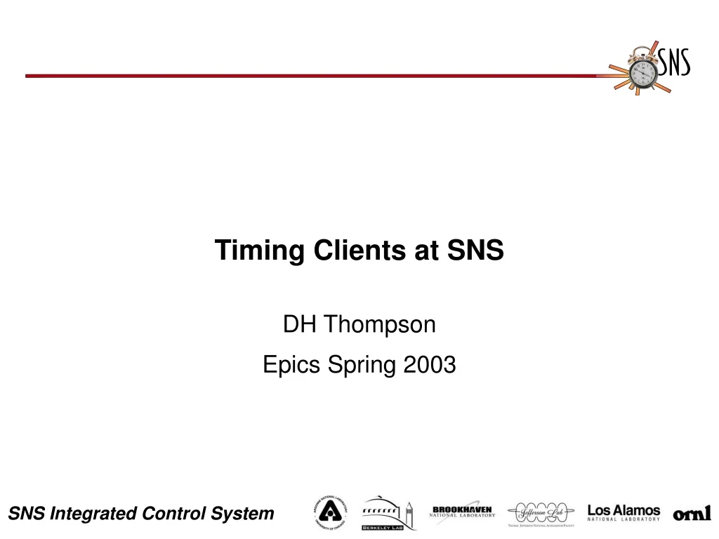 timing clients at sns