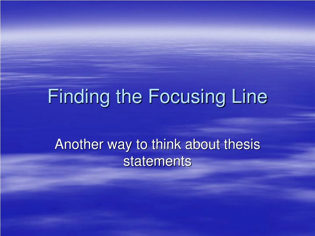 finding the focusing line