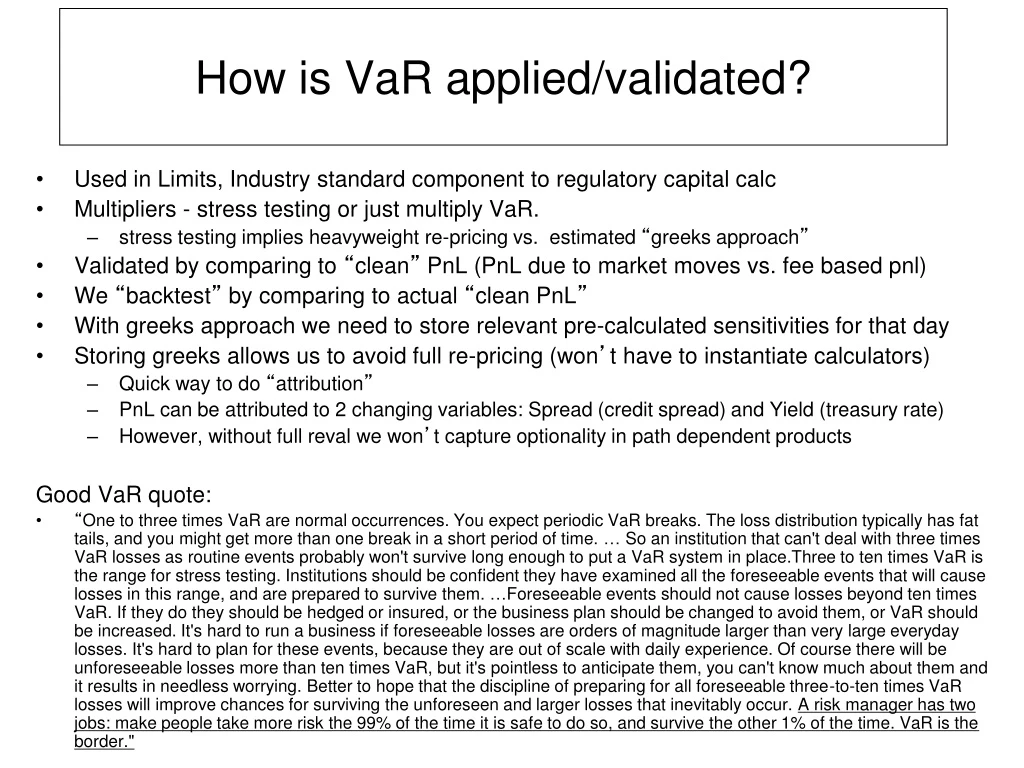 how is var applied validated
