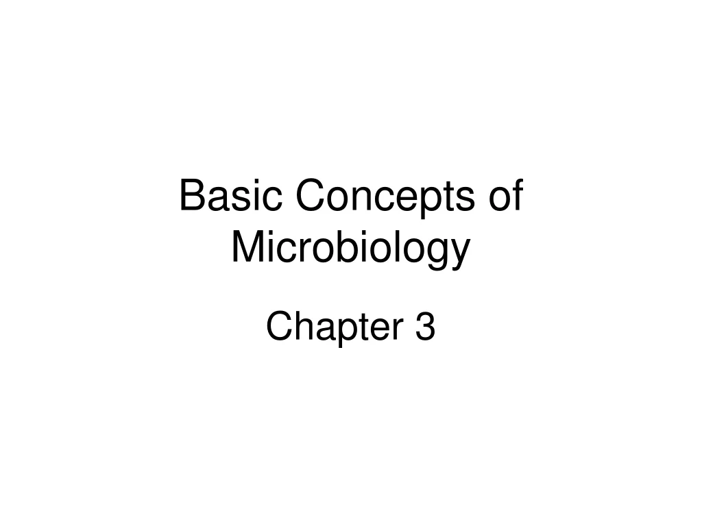 basic concepts of microbiology