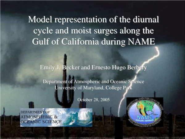 Model representation of the diurnal cycle and moist surges along the
