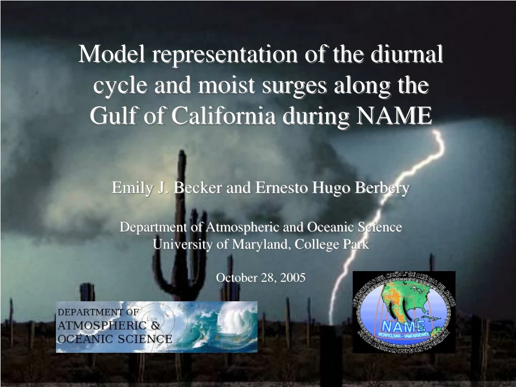 model representation of the diurnal cycle