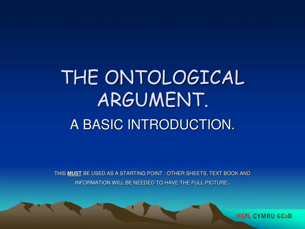 the ontological argument