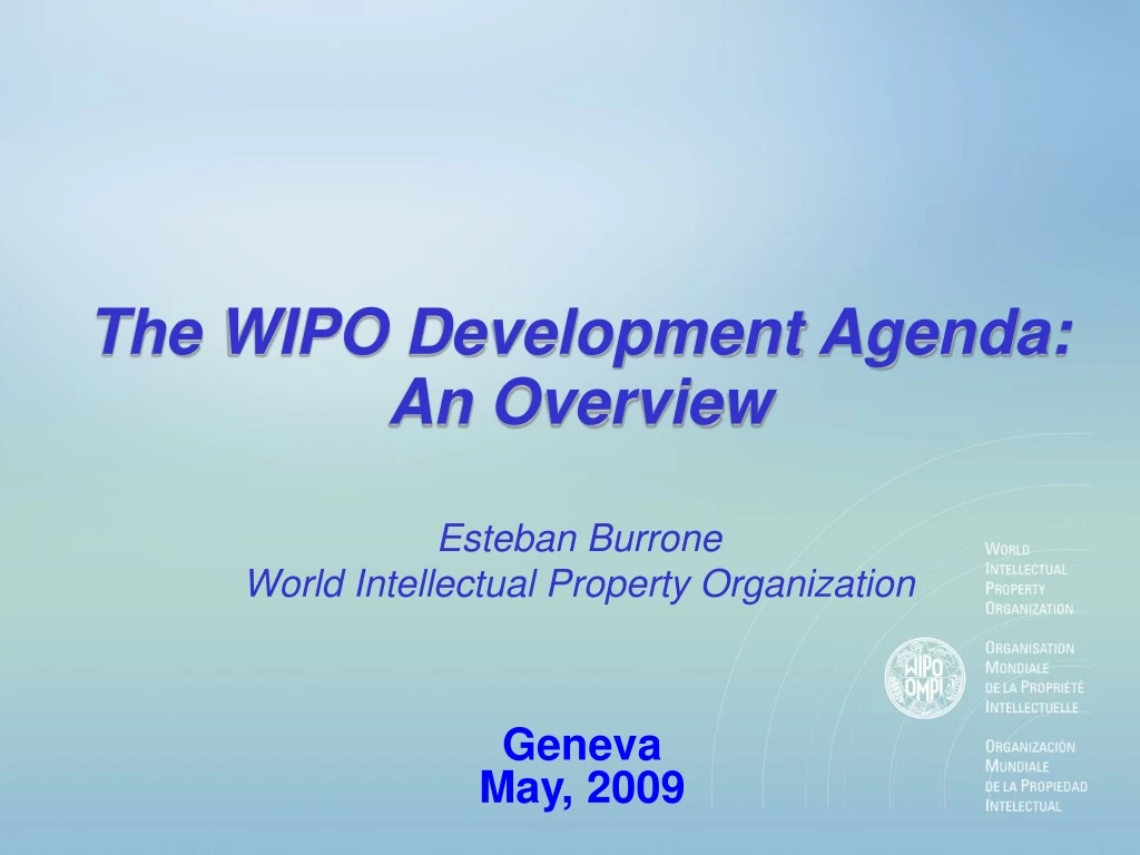 the wipo development agenda an overview