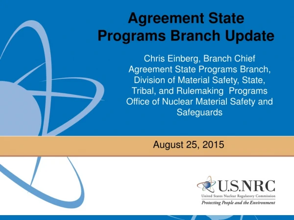 Agreement State Programs Branch Update