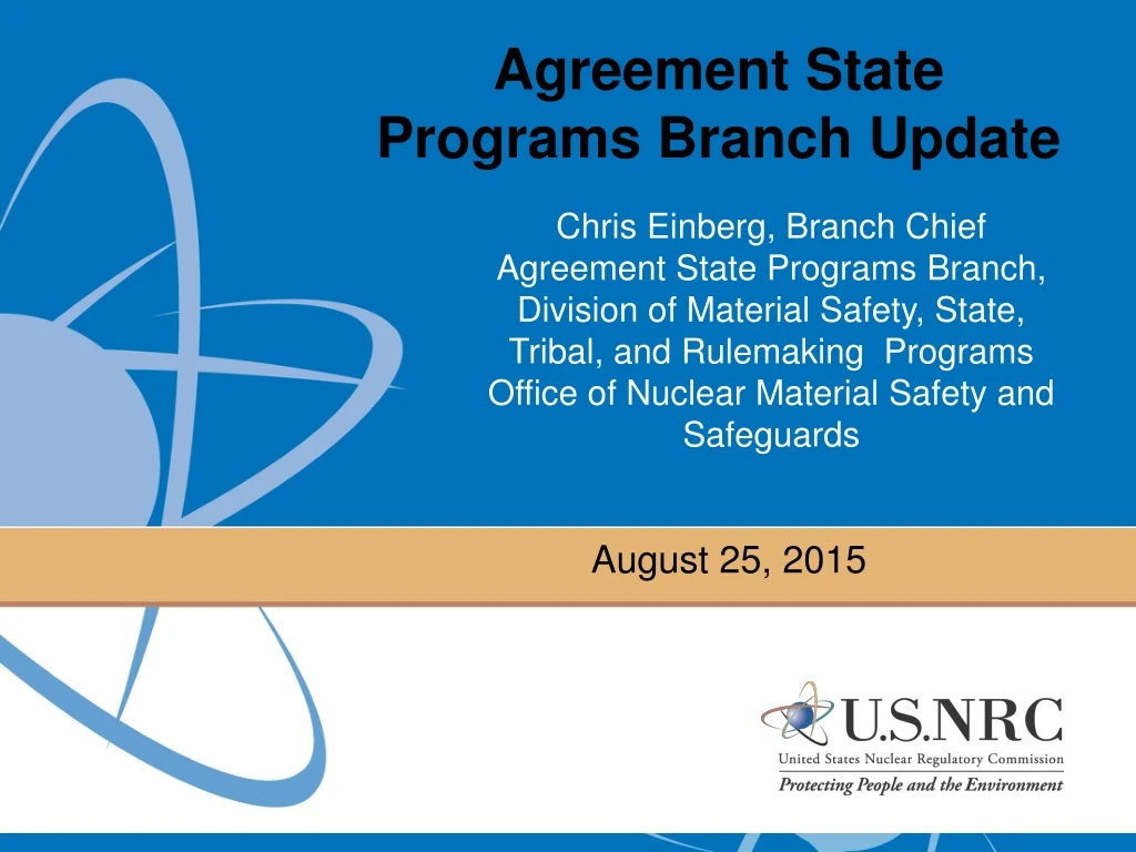 agreement state programs branch update