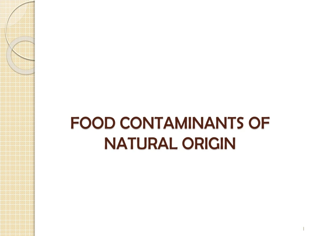 food contaminants of natural origin
