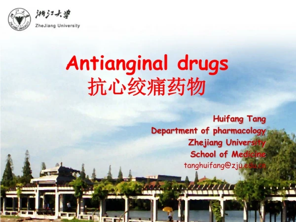 Antianginal drugs 抗心绞痛药物