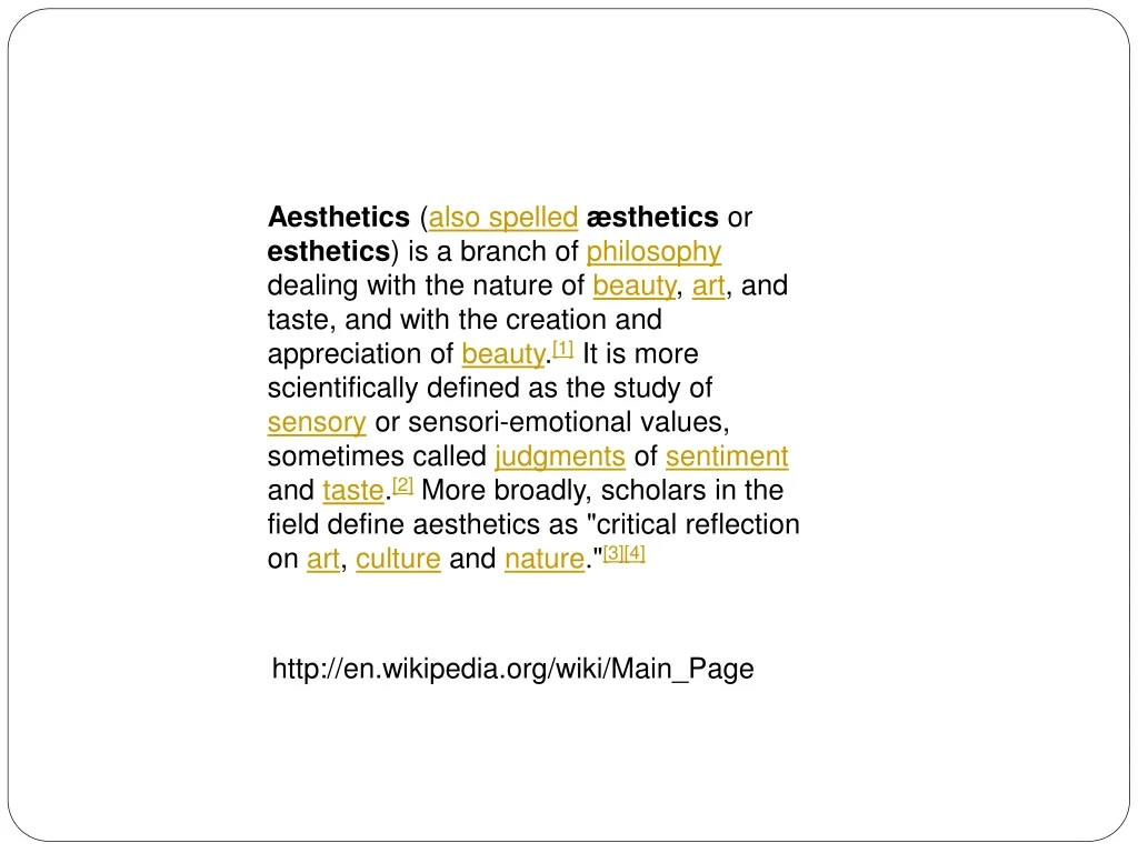 aesthetics also spelled sthetics or esthetics