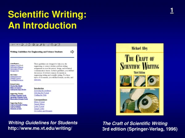 Scientific Writing: An Introduction