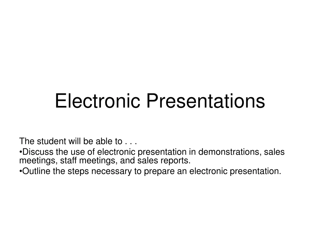 electronic presentations