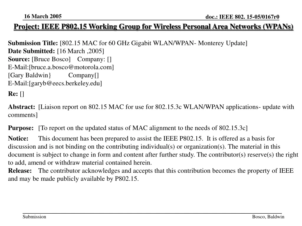 project ieee p802 15 working group for wireless