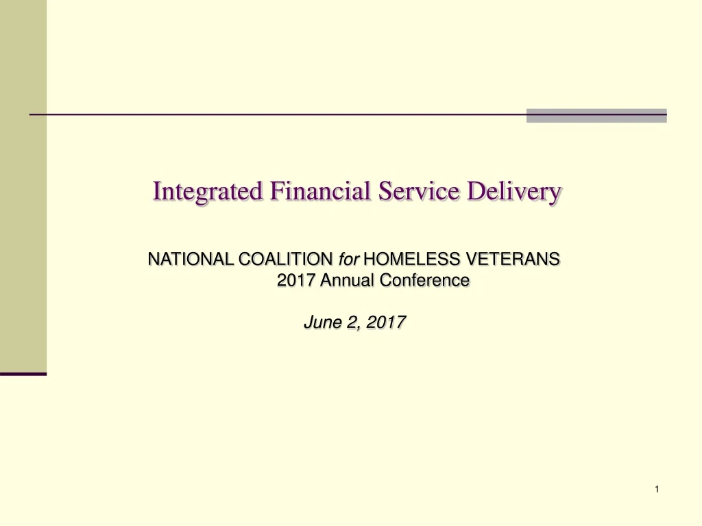 integrated financial service delivery national