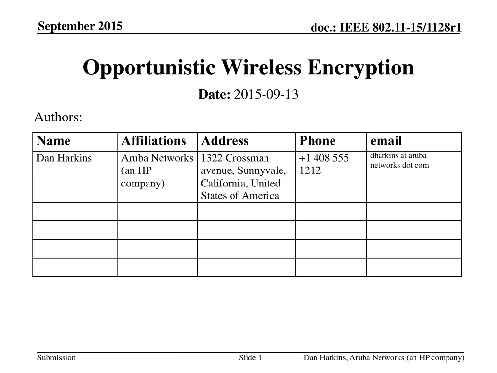 opportunistic wireless encryption