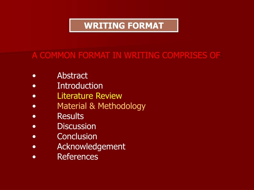 writing format