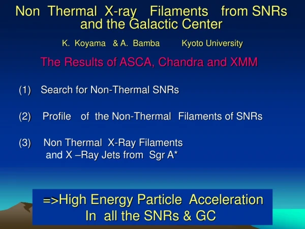 Profile of the Non-Thermal Filaments of SNRs