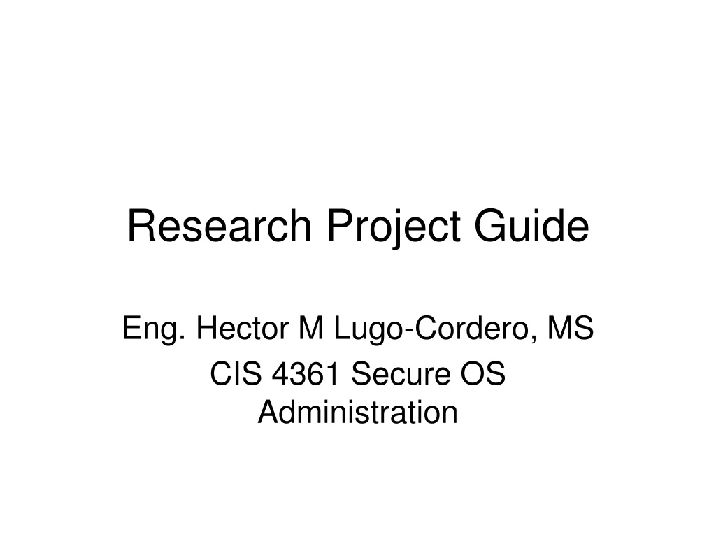 research project guide