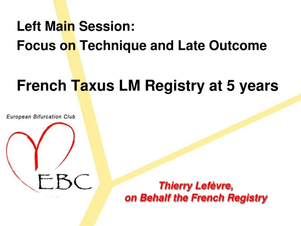 Thierry Lefèvre, on Behalf the French Registry