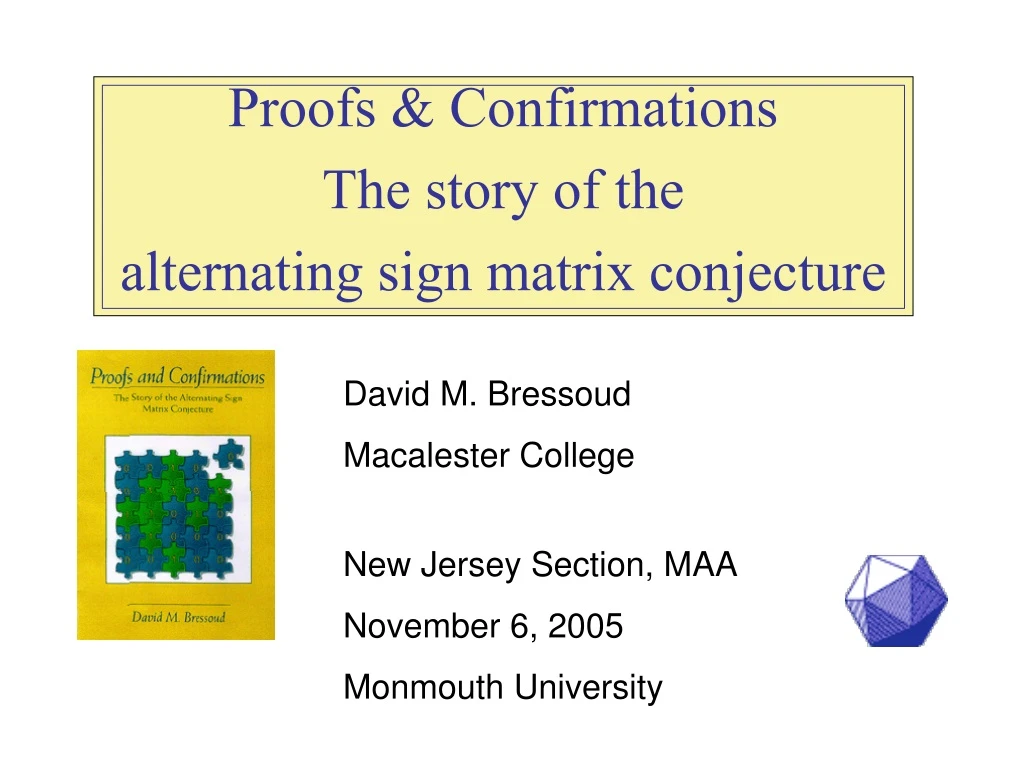 proofs confirmations the story of the alternating