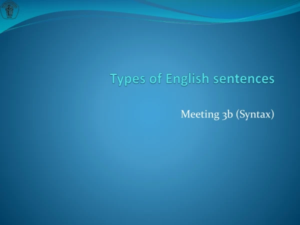 Types of English sentences