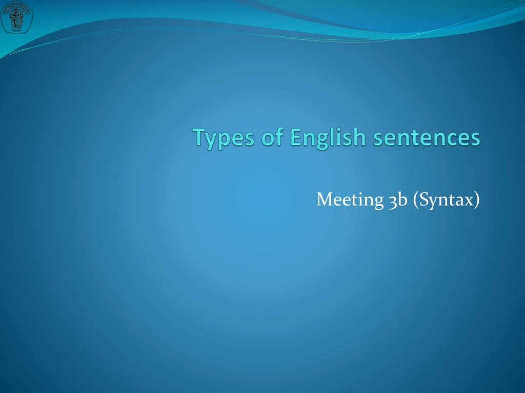 types of english sentences