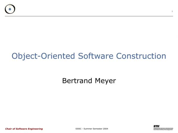 Object-Oriented Software Construction