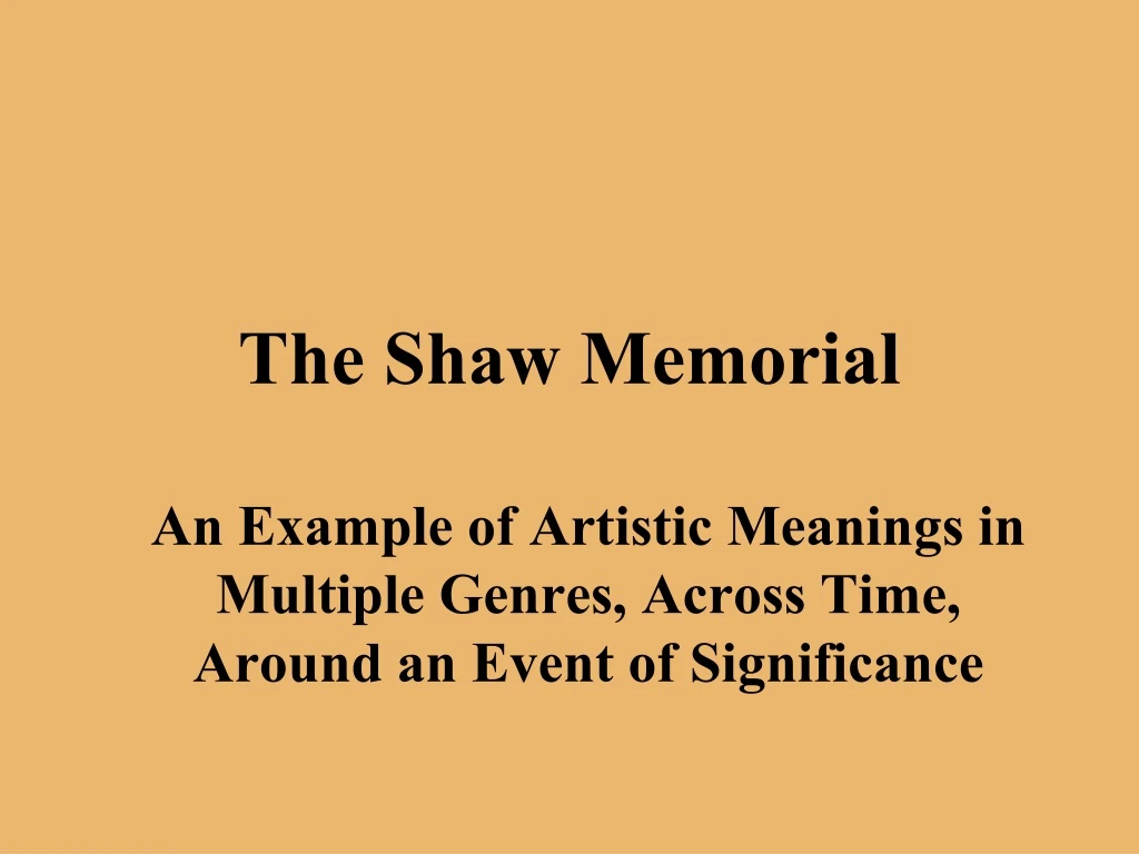 the shaw memorial