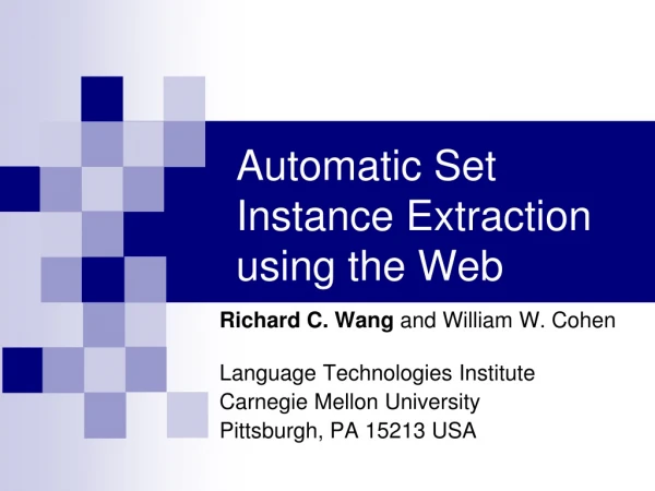 Automatic Set Instance Extraction using the Web