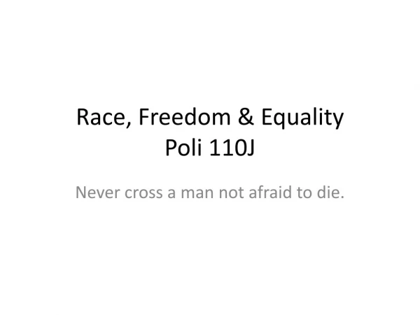 Race, Freedom &amp; Equality Poli 110J