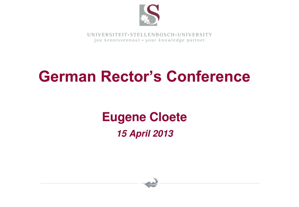 german rector s conference eugene cloete 15 april 2013