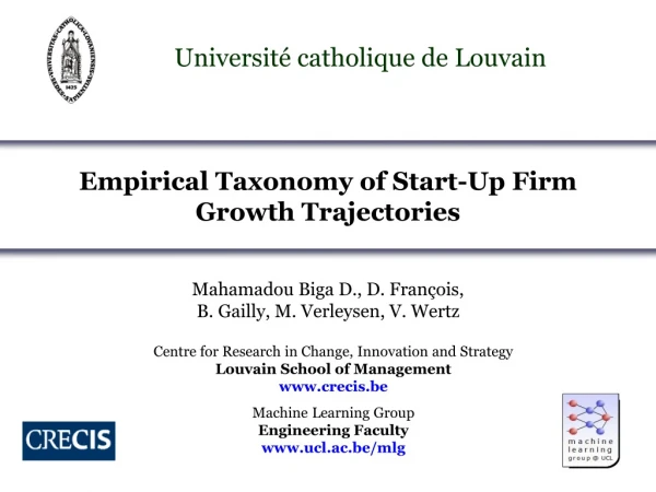 Empirical Taxonomy of Start-Up Firm             Growth Trajectories