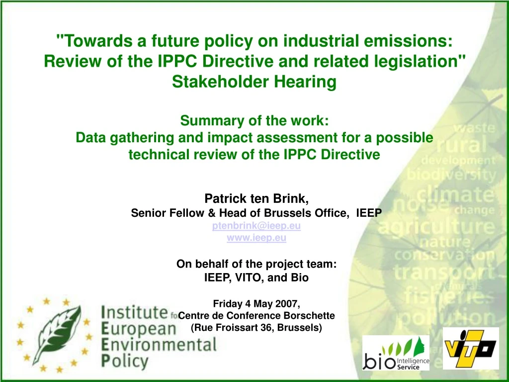 towards a future policy on industrial emissions