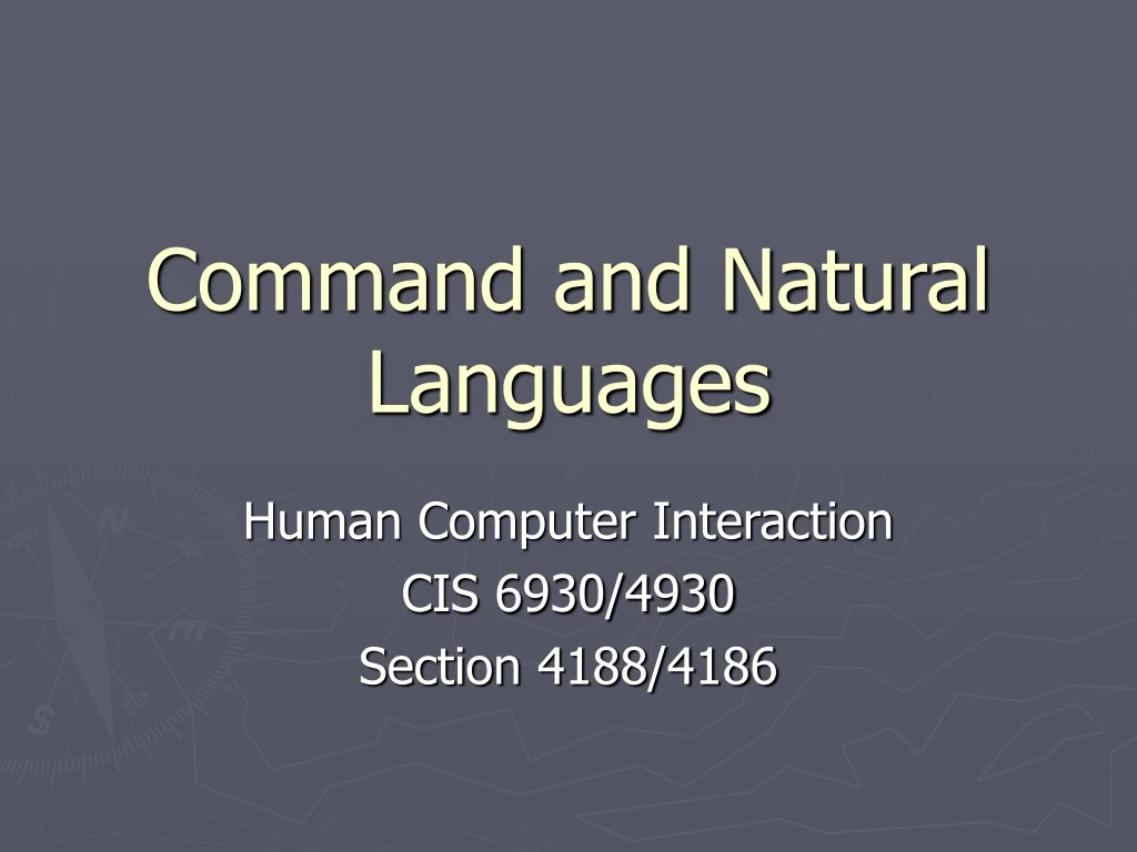 command and natural languages