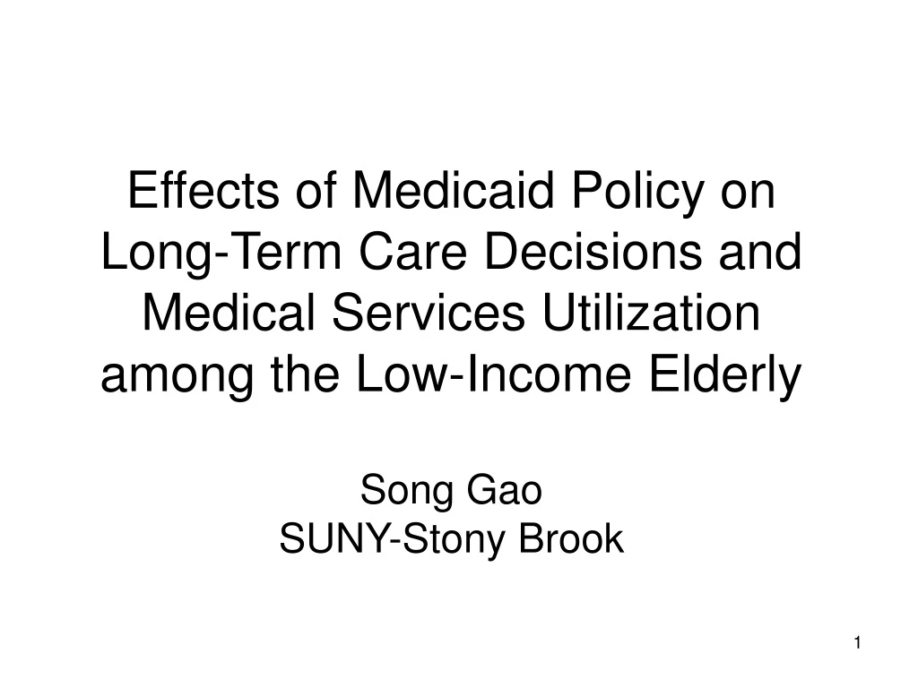 effects of medicaid policy on long term care