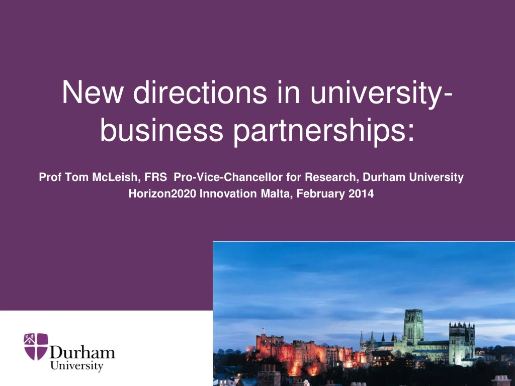 new directions in university business partnerships