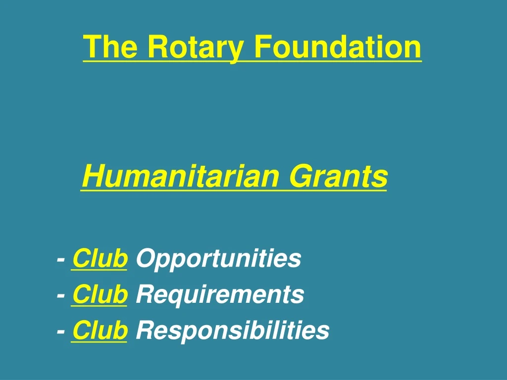 the rotary foundation