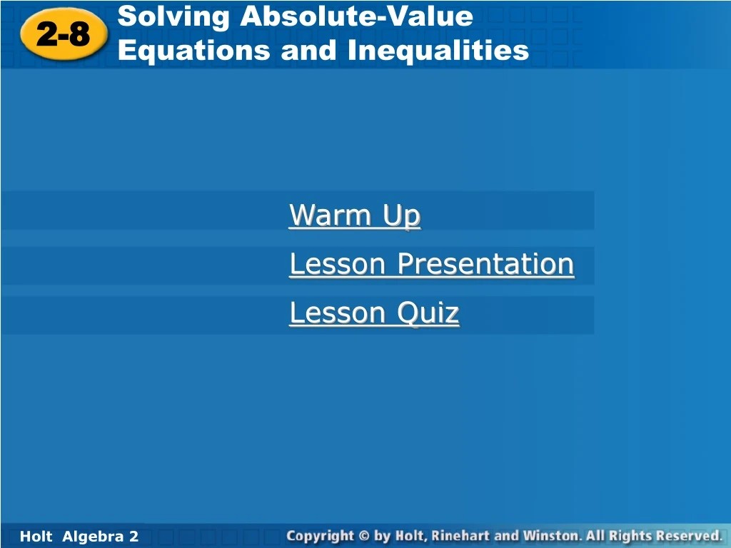 solving absolute value equations and inequalities