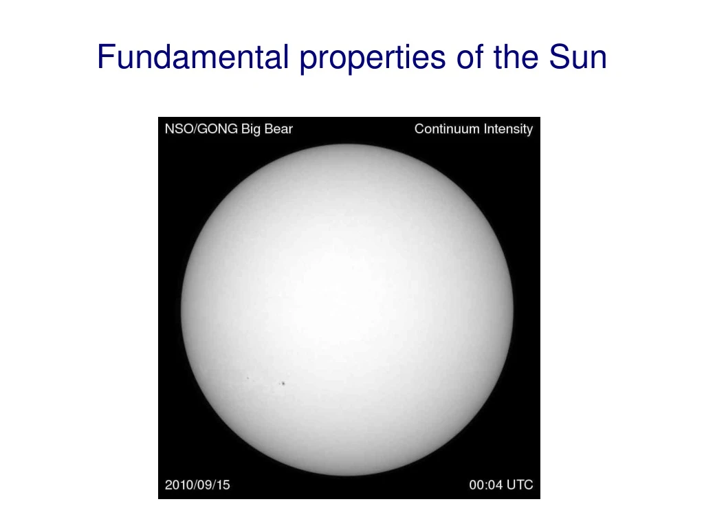 fundamental properties of the sun